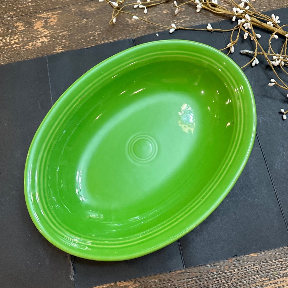 Fiestaware HLC Vintage Shamrock Oval Vegetable Bowl 12 inch Dish
